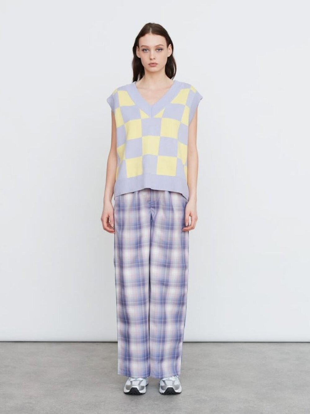 LAZY OAF Violet Dreams check trouser pants 24" waist